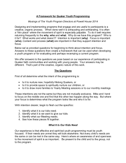 Our Framework for Quaker Youth Programing