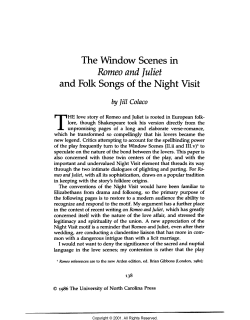 The Window Scenes in Romeo and Juliet and Folk Songs of the Night.