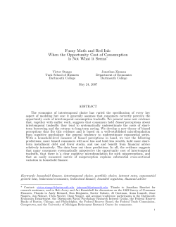 Fuzzy Math and Red Ink: When the Opportunity Cost of