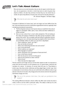 Let`s Talk About Culture