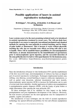 Possible applications of lasers in assisted reproductive technologies