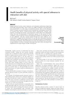 Health benefits of physical activity with special reference to