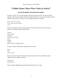 I Didn`t Know There Were Cities in Africa!