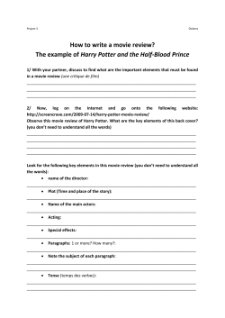 How to write a movie review? The example of Harry Potter and the