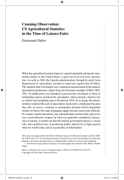 US Agricultural Statistics in the Time of Laissez-Faire