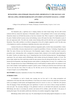 humanities and literary imagination: hemingway`s the old man and
