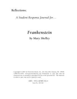 Frankenstein - Response Journal Sample PDF