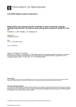 Metacognitive and language-specific knowledge in - UvA-DARE
