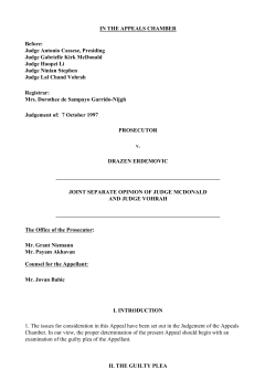 Joint Separate Opinion of Judge McDonald and Judge Vohrah