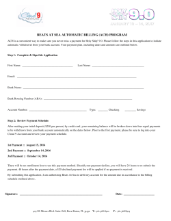 beats at sea automatic billing (ach) program
