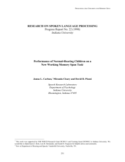 Performance of Normal-Hearing Children on a New Working