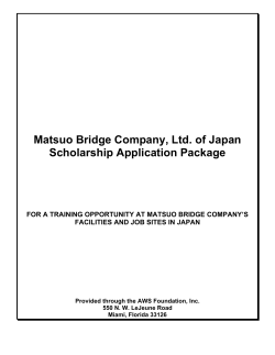 Matsuo Bridge Company, Ltd. of Japan Scholarship Application