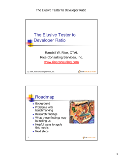 The Elusive Tester to Developer Ratio Roadmap