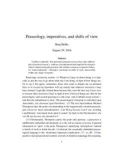 Praxeology, imperatives, and shifts of view