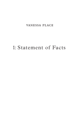 1: Statement of Facts - The Center for Programs in Contemporary