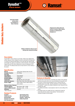 DynaSet™ Drop-In Anchor