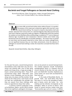 Abstract Bacterial and Fungal Pathogens on Second