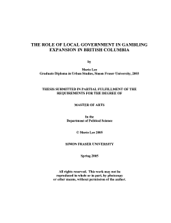 The role of local government in gambling expansion