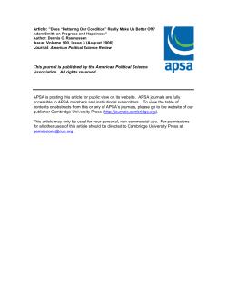 Does &ldquo;Bettering Our Condition&rdquo; Really Make Us Better Off? Adam