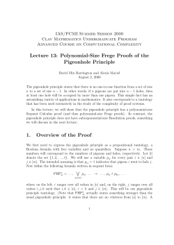 Polynomial-Size Frege Proofs of the Pigeonhole Principle 1