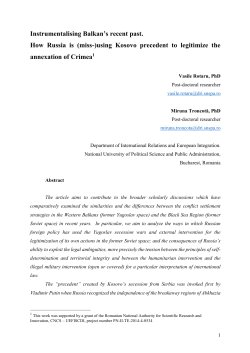 Instrumentalising Balkan`s recent past. How Russia is (miss