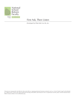 First Ask, Then Listen - National School Reform Faculty