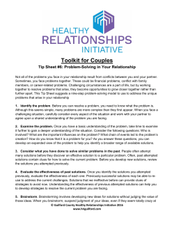 Tip Sheet #6: Problem-Solving in Couple Relationships