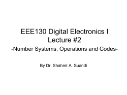 Number Systems, Operations and Codes