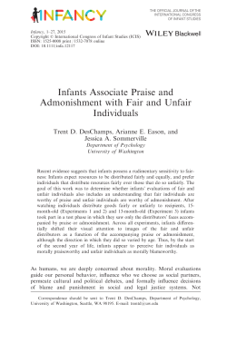 Infants Associate Praise and Admonishment with Fair and Unfair