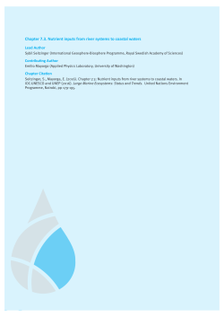 Chapter 7.3. Nutrient inputs from river systems to coastal waters