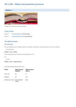 EN 1.20G - Object and possessive pronouns