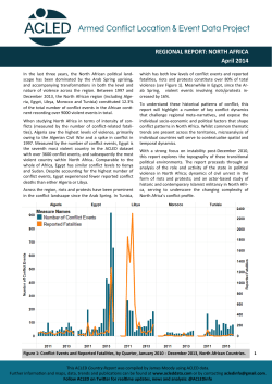 REGIONAL REPORT: NORTH AFRICA April 2014