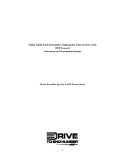 Older Adult Food Insecurity: Framing the Issue in New York