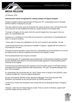 American-born doctor recognised for creating at Kingaroy Hospital