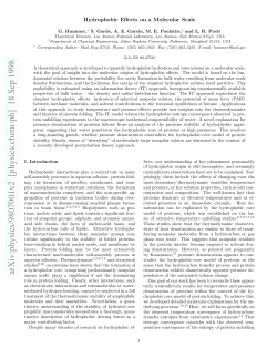 Hydrophobic Effects on a Molecular Scale