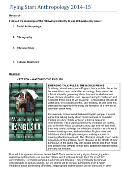 Flying Start Anthropology 2014-15