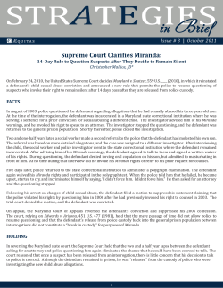 Supreme Court Clarifies Miranda, Issue #3 - AEquitas