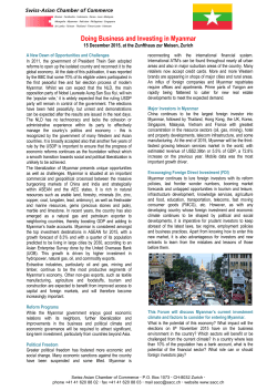 Myanmar Business and Investment Forum 2015