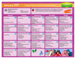 Topeka Public Schools Elementary Menu