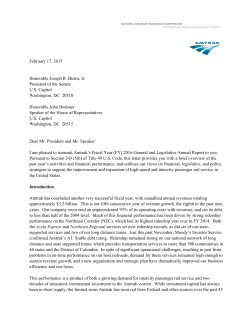 Fiscal Year 2016 Grant and Legislative Request