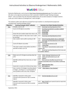Instructional Activities to Observe Kindergarteners` Mathematics Skills