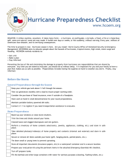 Hurricane Preparedness Checklist