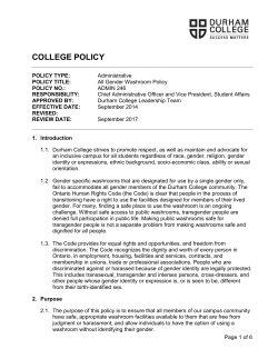 Gender Washroom Policy