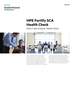 HPE Fortify SCA Health Check