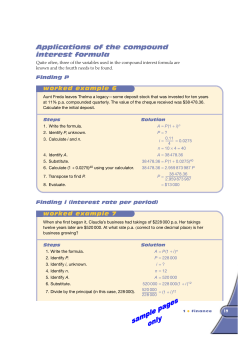 Applications of the compound interest formula