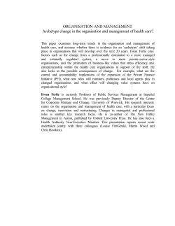 ORGANISATION AND MANAGEMENT Archetype change in the