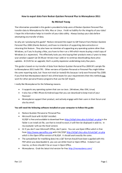 How to export data from Reckon Quicken Personal Plus to