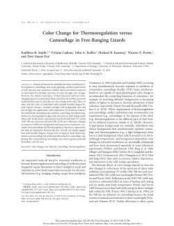 Color Change for Thermoregulation versus - Stuart