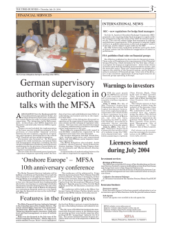 German supervisory authority delegation in talks with the MFSA