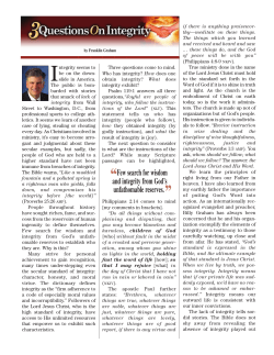 Few search for wisdom and integrity from God`s unfathomable